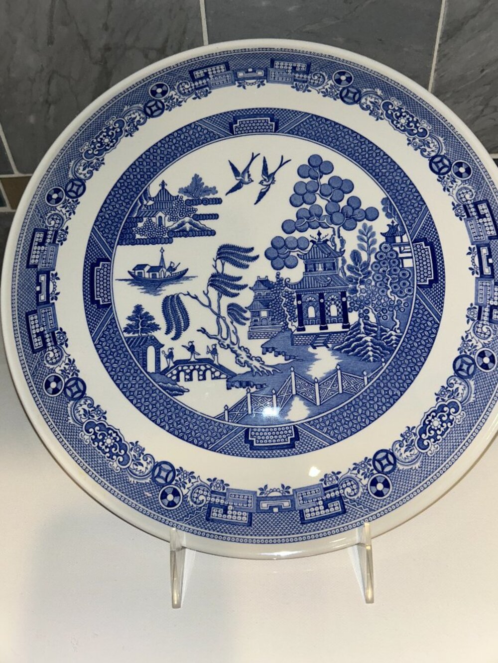 Spode Blue Room Collection, Willow Cake Plate, 11.5"D